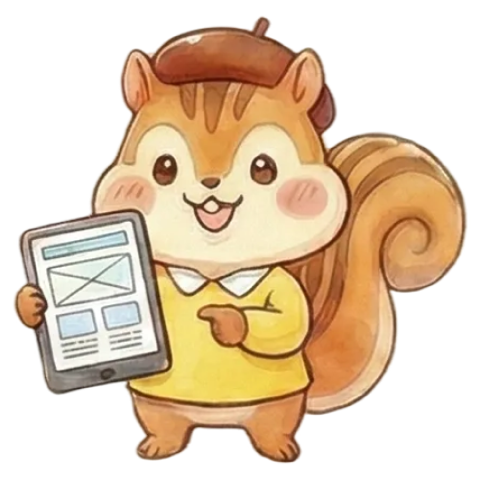 投稿を確認するリス